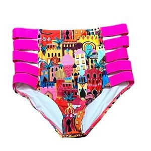 Sporlike Women’s High-Waisted Side Cutout Swim Bottoms, Size L, NWOT